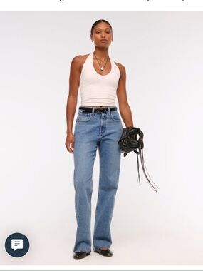NWT Abercrombie & Fitch Curve Love Jeans 90s relaxed short 25